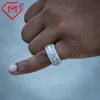 Designer Jewelry Hot Sale Iced Out Band Ring For Rappers Sterling Silver Hip Hop Moissanite Eternity Rings For Men
