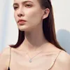 Chains AB-PPD-059 Lefei Fashion Trend Luxury Classic Zircon Dangle Round Necklace For Women Real 925 Sterling Silver Party Jewelry Gift