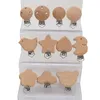 Baby Teethers Toys Chenkai 50PCS Wooden Bear Flower Car Heart Bird Elephant Round Star Clips BPA Free For DIY Baby Nature Pacifier Chain Gifts 230422