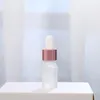 Clear Frosted Glass Essential Oil Parfume Bottle Liquid Reagent Pipett Droper Bottle With Rose Gold Cap 5-100 ml Uncnr