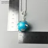 Pendentifs perles collier Globe pendentif 925 en argent Sterling corde chaîne Bijoux de mode Europe Bijoux cadeau pour hommes femmes