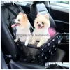 Housses de siège de voiture pour chien Siège de voiture pour chien Ers Chiot Portable Voitures d'appoint pour animaux de compagnie avec laisse de sécurité à clipser et tuyau de support en PVC Chiens anti-effondrement Dheao