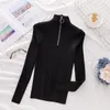 Maglioni da donna Pullover Maglione autunnale Maglione lavorato a maglia Pull Femme Zipper Dolcevita Donna coreana Inverno Top per donnaDonna