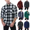 Mannen Casual Shirts 2023 Plaid Flanel Shirt Lente Herfst Mannelijke Regular Fit Lange Mouwen Voor Man Kleding Blouse tops