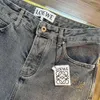 Jeans masculinos 2023ssdesigner novo loewee alfabeto bordado jeans de lavagem resistente para homens e mulheres loewee luxo