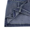 Skirts Women Mini Denim Skirts y2k Fashion Rhinestone High Waist Flap Pocket Short Jean Skirts Female Clothing P230422