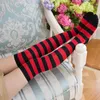 Women Socks Long Red White Striped Thigh Christmas Japanese Women's Stockings Over Knee High Halloween Cosplay Accessories