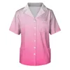 Men's T Shirts Fashion Gradient Short Sleeve V-neck Tops Working Pocket Blouse Male Scrub Uniform T-Shirts Workwear Tee