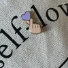 ブローチ1 pc borahae i purple you pin enamel love kpop hallyu韓国ソウルサウス