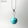 Pendentifs perles collier Globe pendentif 925 en argent Sterling corde chaîne Bijoux de mode Europe Bijoux cadeau pour hommes femmes