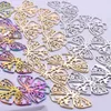 Pendentif Colliers 9pcs / lot en acier inoxydable couleur or sorcière papillon papillon croissant de lune charmes bijoux mer animal conque coquille cigale en vrac