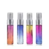 Gradient kolorów 10 ml drobnoziarna pompa opryskiwacza szklane butelki zaprojektowane do olejków eterycznych perfumy czyszczenia podrumy aromaterapeutyczne butelki WCECO