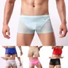 Unterhose Herren Durchsichtig Boxershorts Sexy U Convex Pouch Panties Mesh Penis Bulge Bikini Ice Silk Unterwäsche Flache Boxershorts Atmungsaktiv