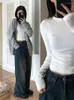 Dames jeans HOUZHOU Vintage dames baggy rechte denim broek hippie streetwear jaren 90 esthetische Koreaanse stijl vrouwelijk grunge gewassen