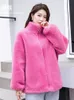 Women's Fur Faux Fur Coat Women Winter Jacket Granular Velvet Fashion Fur Coat Women Standing Collar Casual Warmth Artificial Jacket Women 231122