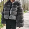 Women's Fur Faux Fur Maomaokong Natural Real Fox Fur Coat Women Winter Warm Luxury Fur Jacket Detachable Long Sleeves Female Vest Furry Coats 231121