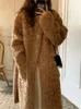 Women's Fur Faux Fur Autumn Winter Teddy Long Coat Women Long Sleeve Korean Loose Ladies Jackets Casual Modis Woman Jackets Coats Manteau Femme 231121