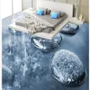 Floor Painting 3D Wallpaper Cobblestone water stone bathroom 3D floor painting floor tiles Self-adhesive PVC Wallpaper249h