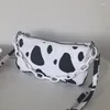 Sacs d'école femmes filles dessin animé vache impression sac à main épaule sac à bandoulière fourre-tout cartable sac à main K3KF