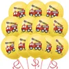 Party Decoration Fire Truck Balloons Tower Kit Red Figure Balloon For Kids 12inch Firefighter Theme Birthday Boys Favorite Gift