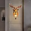 Wall Lamps BRIGHT Nordic Antlers Sconce Lamp Creative Crystal Bedside Lights Decor For Home Living Bedroom Aisle