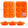 Bakningsformar 6-kavitet Donut Mögel Diy Cake Mold Kitchen Tool Chocolate Biscuit Cake Mold Non-Stick Candy 3D Mold Silicone Donut Baking Pan 230421