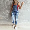 Damesjeans Dames Sexy gescheurd gat Denim Jumpsuit Dames Herfst Mode Losse rompertjes Vintage Casual Plus Size Pocket Overall Playsuit