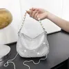 Evening Bags Pearl Handle Full Water Diamond Bag Handbag Gold Shoulder Bag Evening Party Clutch Fashion Luxury Wallet Sparkling Prom Sac 231122