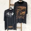 Men's T-shirts Saint Michael Cho Biber Tour American Wash Running High Street Vintage Short Sleeve T-shirtbkv3