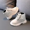 Botas infantis botas de tornozelo de couro impermeável crianças chelsea moda neve sapatos casuais 231122