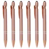 50pcs Rose Gold Ballpoint Pens Push Action Business Office Signature School Spiterery Instruments