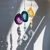 Garden Decorations H D Pack 3pcs Suncatcher Hanging 30mm Crystal Ball with Agate Slices Wind Chimes Ornaments Rainbow Decor for Window Home 230422