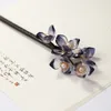 Hair Clips Sandalwood Flower Shape Hairpin Handmade Coiled Wooden Fork Sticks Retro Chinese Hanfu Accessories Jewelry Tiara