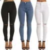 Damenjeans im Sommerstil, weißes Loch, dünn, zerrissen, Damen-Jeggings, coole Denim-Hosen mit hoher Taille, Capris, weiblich, schwarz, lässig, Großhandelsmarke