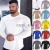 Homens camisetas Quick Dry Gym Manga Longa Camisa Homens Fitness Treinamento T-shirt Running Sport Bodybuilding Skinny Tee Tops Running Workout Roupas J231121