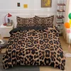 Juegos de ropa de cama Juego de cama con estampado de leopardo, funda nórdica de piel de animal para niños, adolescentes, funda de edredón para adultos, funda de edredón de poliéster con Pil243j