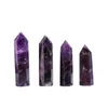 能力Quartz Pillar Dream Amethyst Crystal Tower Arts Mineral HealingWands Reiki Natural Six-Sided Energy Stone Transport G Akbj