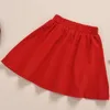Clothing Sets Children's Wear Girls' Autumn And Winter Skirt Set Long Sleeve Cute Love Top Solid Color Short Two Piece
