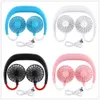 Andere Home Garden Handsfree Neck Band Handsfree Hangende USB Oplaadbare Dual Fan Mini Air Cooler Summer Portable 2000MA Sarmocare 230422