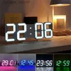 Other Watches 3D Digital Wall Clock Decoration for Home Glow Night Mode Adjustable Electronic Living Room LED Clock Decor Clocks GardenL231122