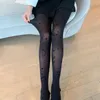 Femmes chaussettes étoile impression noir collants maille Sexy collants transparents femme été Stretch Nylon bonneterie bas discothèque