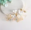 Pinces à cheveux mariée fleur blanche casque accessoires cristal strass bandeau diadèmes mariage peigne bijoux pour femmes