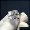 Band Rings Band Rings 2021 New Arrivals 925 Engagement Ring Luxury Bold Big Wedding Set For Bridal Women African Finger Christmas Gift Dhloi