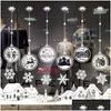 Kerstversiering Pvc Witte Sticker Vrolijk Gel Verwijderbare Muur Vensterglas Stickers 50X35Cm Kerstman Sneeuwvlok Drop Levering Thuis Ga Dhejw