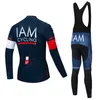 2020 Team IAM long sleeve cycling jersey set Spring autumn Ropa Ciclismo breathable racing bike clothing MTB Bike 9D gel pad2570