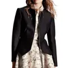 24ss FW Mulheres Designer Jaqueta Formal Blazer Blouson Wetsuit Pull Tailored Jackets Designer Bomber Coat Meninas Milan Runway Manga Longa Designer Tops Outwear Terno