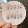 False Nails Shiny Glitter Tips Korean Star Adhesive Presson Stickon Artifical Tip Pressons Handmade Press on Nail 231121