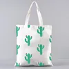 Sacs de courses mignon dessin animé Cactus plante en pot, sac à main en toile pliable écologique pour femmes, prix bas, vente en gros