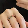 Cluster Ringe Naturstein Regenbogen Mode Retro handgefertigte Metalldraht Wicklung Perlen offene verstellbare Ring weiblichen Charme Schmuck Geschenke