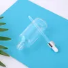 Clear Glass Essential Oil Perfume Bottles Liquid Reagent Pipette Dropper Bottle with Silver Cap white tip top 5-100ml Ujivq